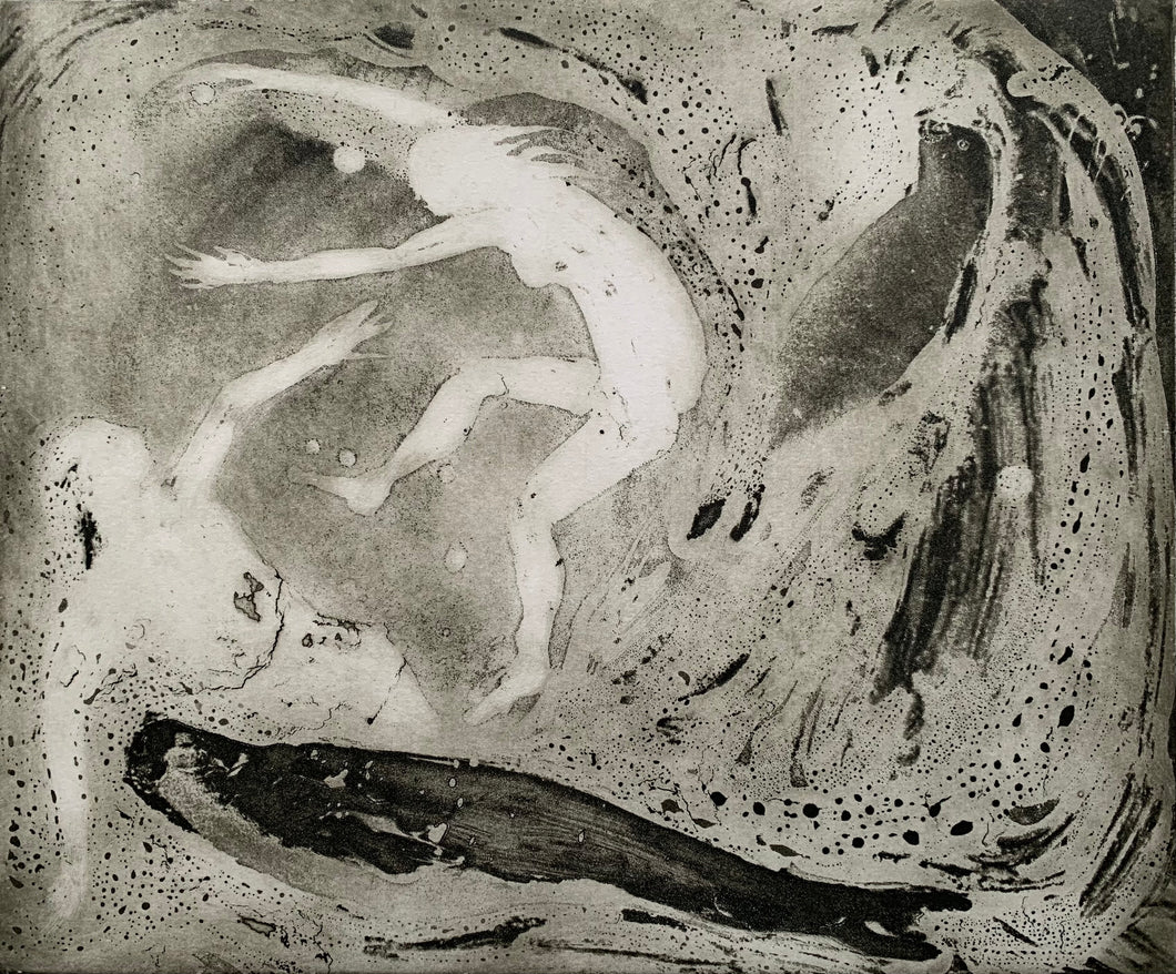 Sea-dance (with the skelies and seals) (hêb ffrâm/unframed)