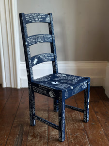 Cadair Glas 'y bwrdd' 3 / 'the table' Blue Dining Chair 3