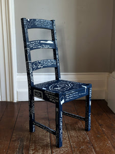 Cadair Glas 'y bwrdd' 4 / 'the table' Blue Dining Chair 4