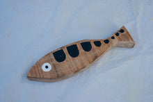 Load image into Gallery viewer, Yr hyn a gwymp, nid yw'n orffenedig: Pysgod pren (set o 3) / What Falls Is Not Finished: Wooden Fish (set of 3)
