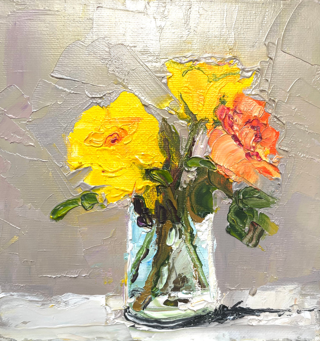 Rhosod Pinc a Lemwn / Peach and Lemon Roses